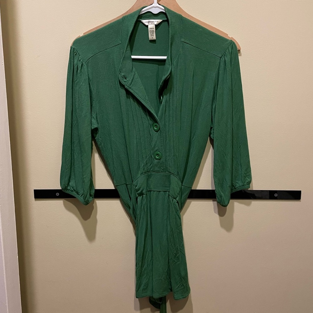Banana republic lime green tunic button down shirt size medium